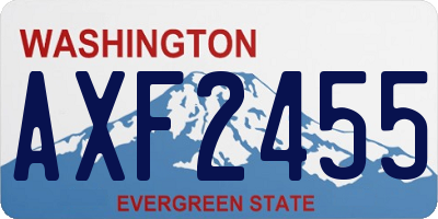 WA license plate AXF2455