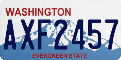 WA license plate AXF2457