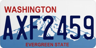 WA license plate AXF2459
