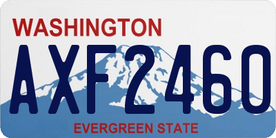 WA license plate AXF2460