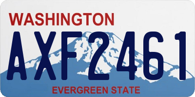 WA license plate AXF2461