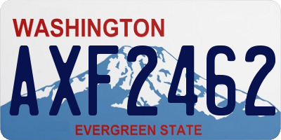 WA license plate AXF2462