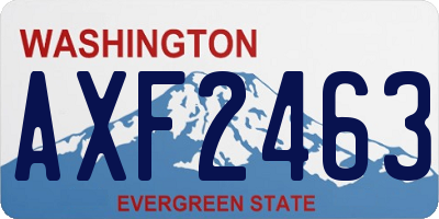 WA license plate AXF2463