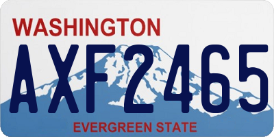 WA license plate AXF2465
