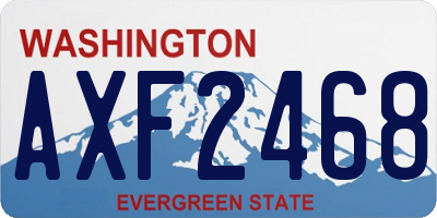 WA license plate AXF2468