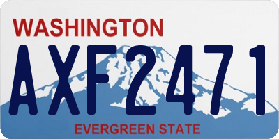 WA license plate AXF2471