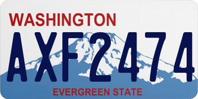 WA license plate AXF2474