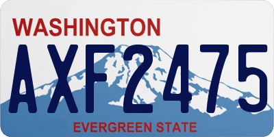 WA license plate AXF2475