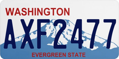 WA license plate AXF2477