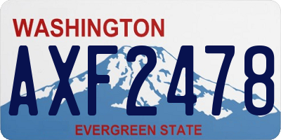 WA license plate AXF2478