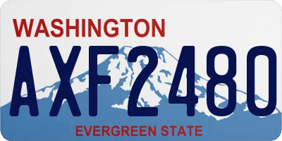 WA license plate AXF2480