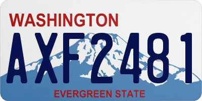 WA license plate AXF2481