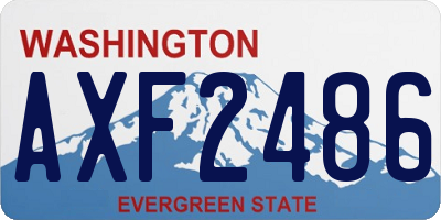 WA license plate AXF2486