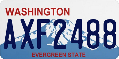WA license plate AXF2488