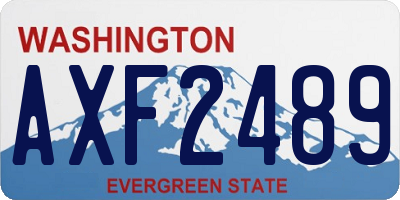 WA license plate AXF2489