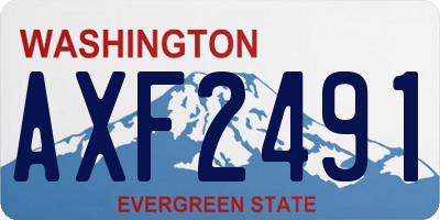 WA license plate AXF2491
