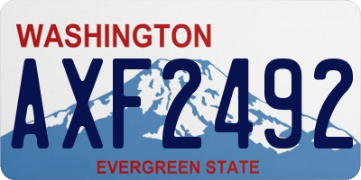 WA license plate AXF2492