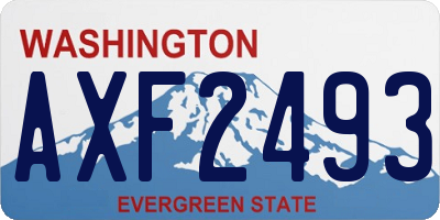 WA license plate AXF2493