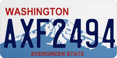 WA license plate AXF2494
