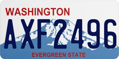 WA license plate AXF2496
