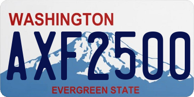 WA license plate AXF2500