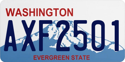 WA license plate AXF2501