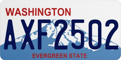 WA license plate AXF2502