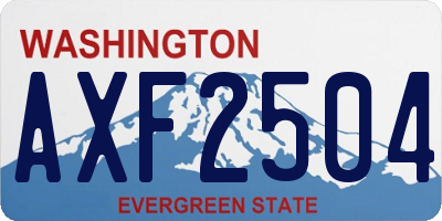 WA license plate AXF2504