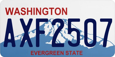 WA license plate AXF2507