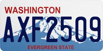 WA license plate AXF2509