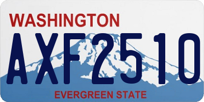 WA license plate AXF2510