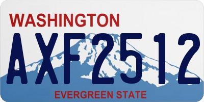 WA license plate AXF2512