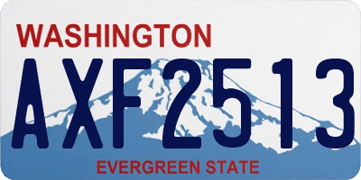 WA license plate AXF2513