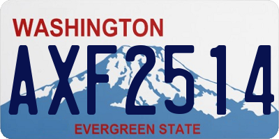 WA license plate AXF2514