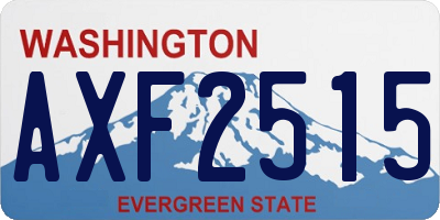 WA license plate AXF2515