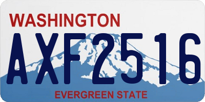 WA license plate AXF2516