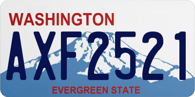 WA license plate AXF2521