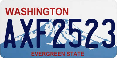 WA license plate AXF2523