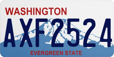 WA license plate AXF2524
