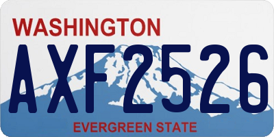 WA license plate AXF2526