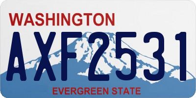 WA license plate AXF2531