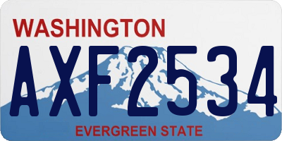 WA license plate AXF2534