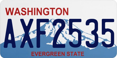 WA license plate AXF2535