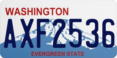 WA license plate AXF2536