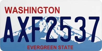 WA license plate AXF2537