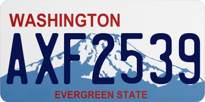 WA license plate AXF2539