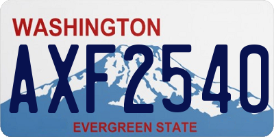 WA license plate AXF2540