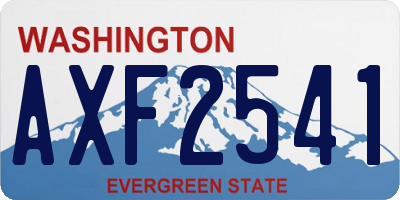 WA license plate AXF2541