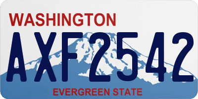 WA license plate AXF2542