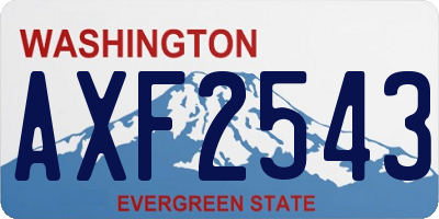 WA license plate AXF2543